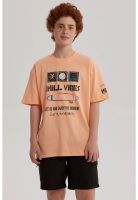 Polera Niño Print Posicional Coral- ll