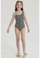 Traje De Baño Niña Asimétrico Negro