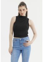Polera Mujer Cuello Alto Negro