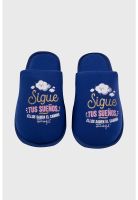 Pantufla Mujer Estampado Azul