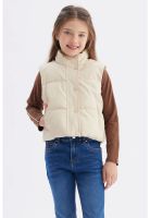 Parka Niña Efecto Cuero Beige - ll