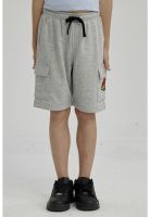 Bermuda Niño Franela Con Parche Gris Melange