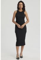 Vestido Mujer Corto Recogido Negro