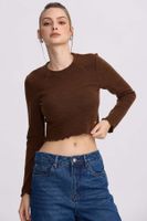 Sweater Mujer Crop Café