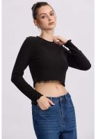 Sweater Mujer Crop Negro