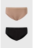 Calzón Mujer Bipack Bikini Invisible Café Claro