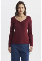 Polera Mujer Ajustado Cuello V Burdeo - ll