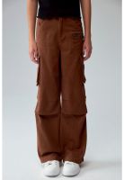 Pantalón Niña Calce Recto Cargo Café