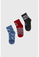 Calcetín Niño Tripack Burdeo