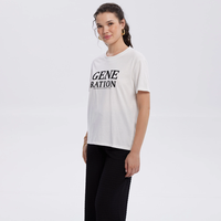 Polera Mujer Print Con Aplicación Crudo