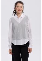 Sweater Mujer Aplicación Blusa Gris