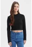 Polera Mujer Rib Negro - V