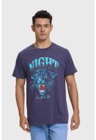 Polera Hombre Print Acid Wash Morado