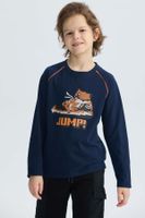 Polera Niño Print Relieve Azul Oscuro