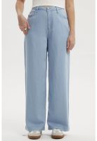 Jeans Mujer Wide Leg Pinza Azul Claro