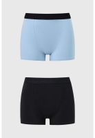 Calzón Mujer Bipack Short Tipo Bóxer Celeste