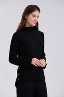 Sweater Mujer Botones Negro - lll