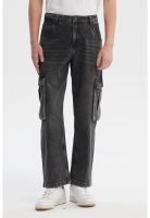 Jeans Hombre Cargo Calce Recto Gris