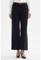 Pantalón Mujer Gabardina Con Cinturón Negro