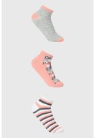 Calceta Deportiva Mujer Tripack Rosado - Vlll