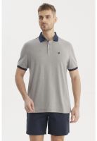 Polera Hombre Cuello Contraste Gris- ll