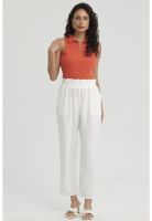 Pantalón Mujer Calce Slim Bolsillo Crudo