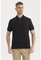 Polera Hombre Textura Vertical Negro