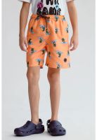 Short de Baño Niño Básico Print Naranjo