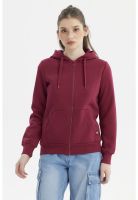 Polerón Mujer Abierto Hodie Vino Oscuro