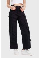 Pantalón Mujer Cargo Tiras Negro