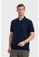 Polera Hombre Piqué Básica Azul Marino