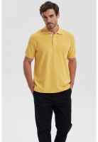 Polera Hombre Piqué Básica Lisa Naranjo - lll