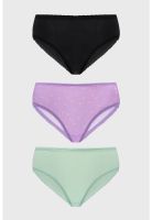 Calzón Mujer Tripack Bikini Estampado Lila