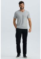 Polera Hombre Básica Gris Melange