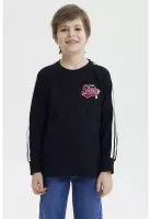 Polera Niño Bicolor Texturizada Negro
