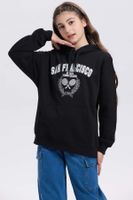 Polerón Niña College Negro