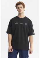 Polera Hombre Oversize Doble Línea Negro