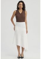 Falda Mujer Larga Textura Basta Diagonal Crudo