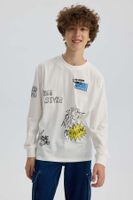 Polera Niño Print Con Puño Crudo