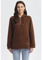 Polerón Mujer Canguro Textura Café