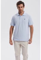 Polera Hombre Piqué Básica Lisa Celeste - lV