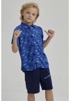 Camisa Niño Full Print Azul