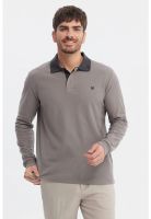 Polera Hombre Cuello Contraste Gris - ll