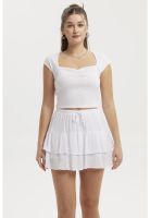 Polera Mujer Escote Corazón Rib Blanco