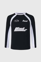 Polera Niño Racing A Contraste Negro