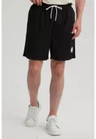 Bermuda Hombre Textura Bolsillo Trasero Negro