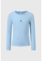 Polera Niña Rib Cut Celeste