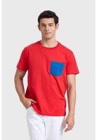 Polera Hombre Con Bolsillo Rojo
