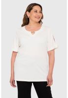 Polera Mujer Detalle Escote Crudo - lll