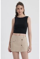 Polera Mujer Con Bote Abertura Negro